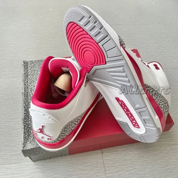 Air Jordan 3 Retro Cardinal Red Men’s - Picture 8 of 8
